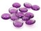 12 19mm Faceted Round Flatback Purple Plastic Vintage Cabochons